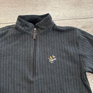 Straight Down Pullover Sweater Mens Medium Gray Sweater Quarter Zip‎ Long Sleeve